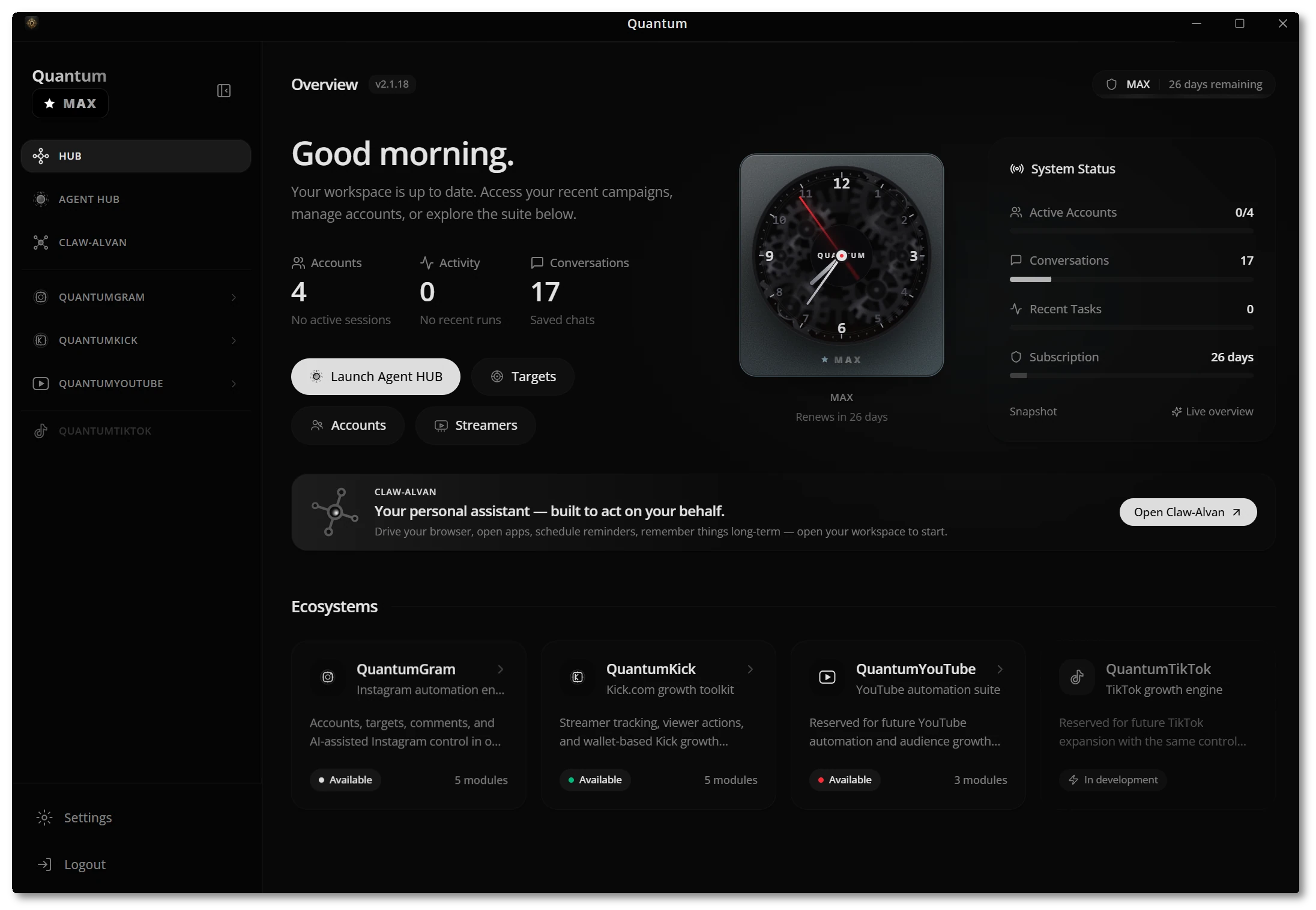 Overview with the assistant and ecosystems
